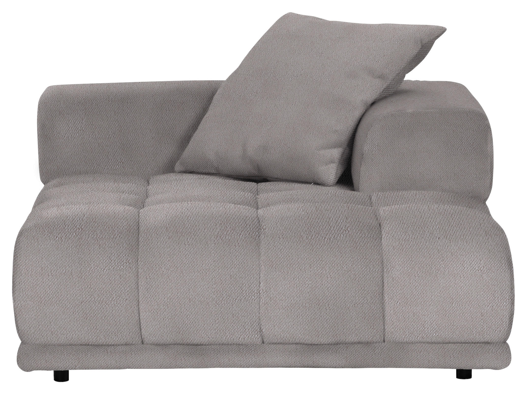 SOFAELEMENT in Plüsch Greige  - Greige/Schwarz, KONVENTIONELL, Kunststoff/Textil (125/66/155cm) - Carryhome
