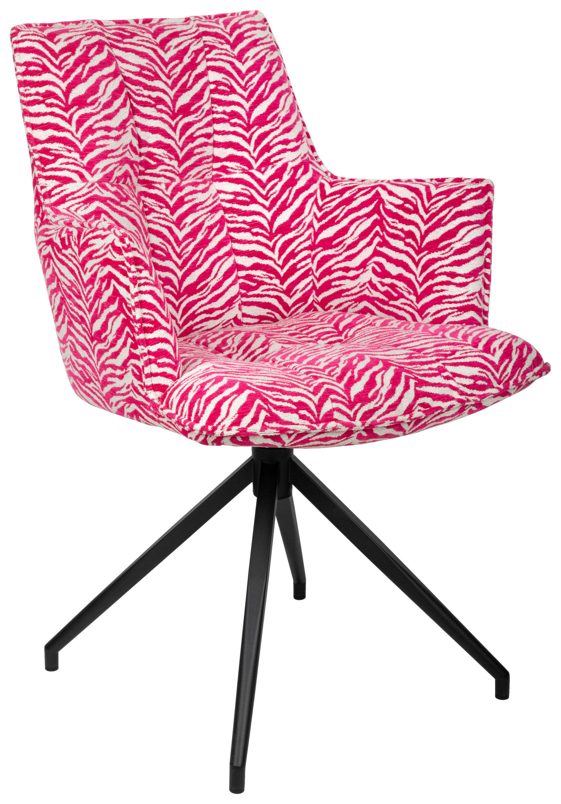 ARMLEHNSTUHL  in Eisen Jacquard  - Pink/Schwarz, Design, Textil/Metall (59/89,5/63cm) - Novel