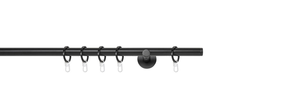 VORHANGSTANGENSET 190 cm  - Schwarz, Basics, Metall (190cm)
