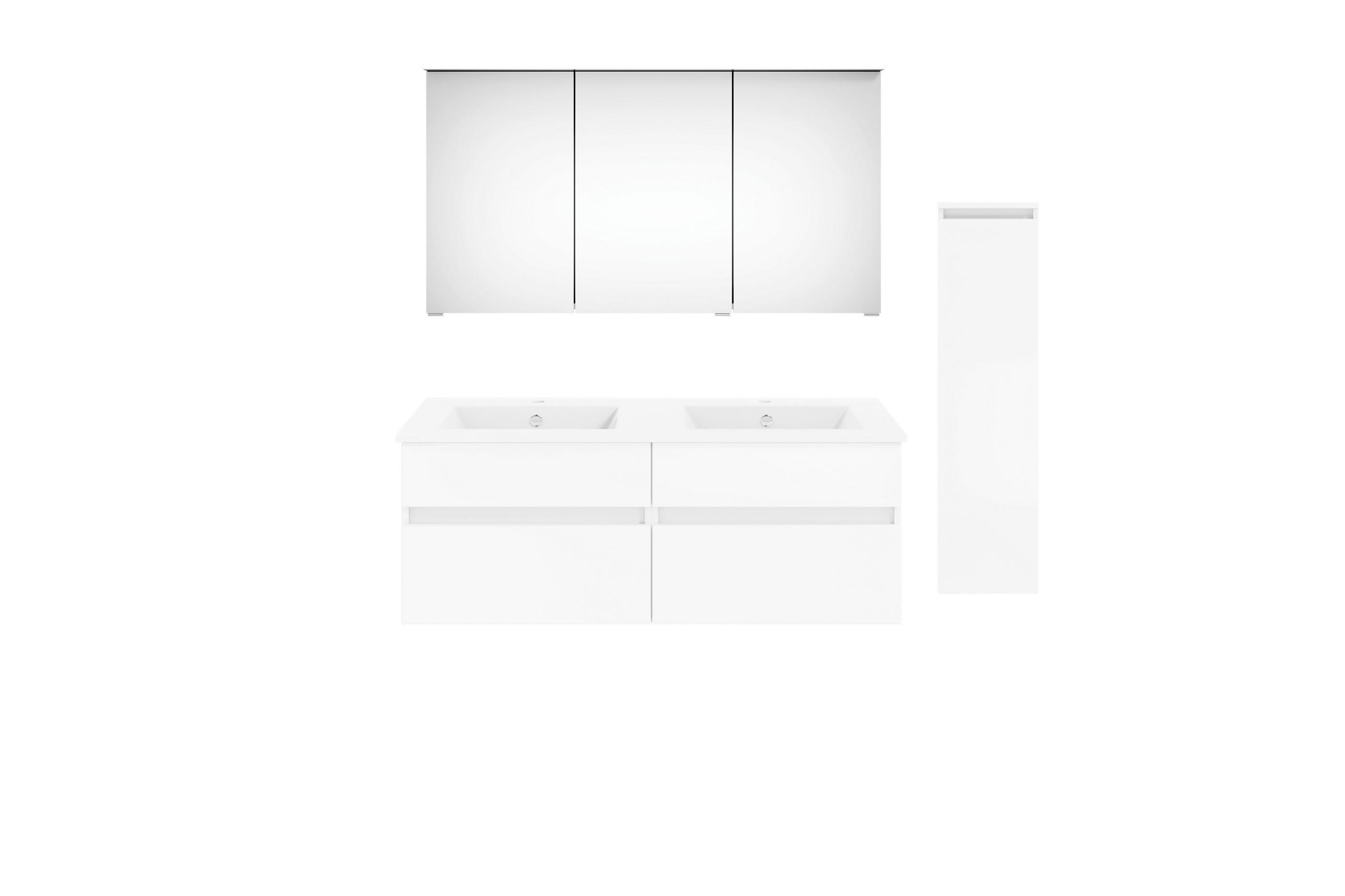 BADEZIMMER 5-teilig 150 cm  - Weiss Hochglanz/Weiss, Konventionell, Keramik/Holzwerkstoff (150cm) - Puris