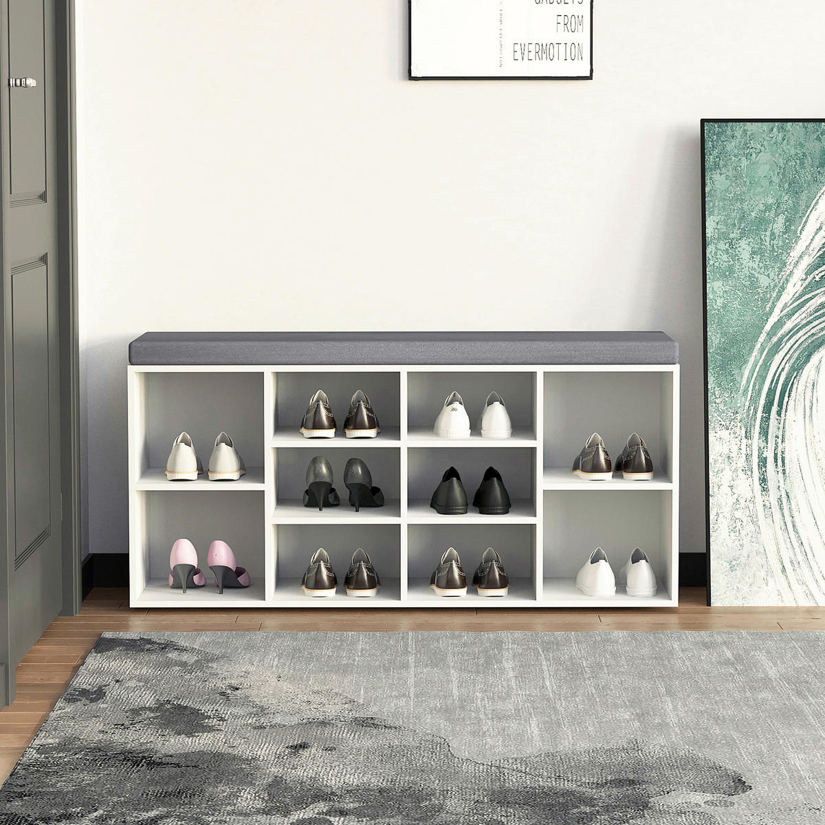 SCHUHSCHRANK  in 103,5/48,5/29,5 cm  - Weiß, MODERN, Holzwerkstoff (103,5/48,5/29,5cm) - MID.YOU