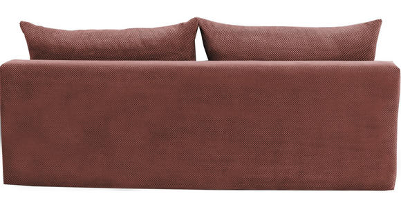 SCHLAFSOFA in Webstoff, Plüsch Terracotta  - Terracotta/Schwarz, Design, Textil (213/89/105cm) - Novel