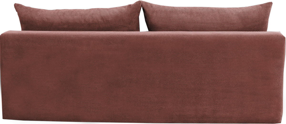 SCHLAFSOFA in Webstoff, Plüsch Terracotta  - Terracotta/Schwarz, Design, Textil (213/89/105cm) - Novel