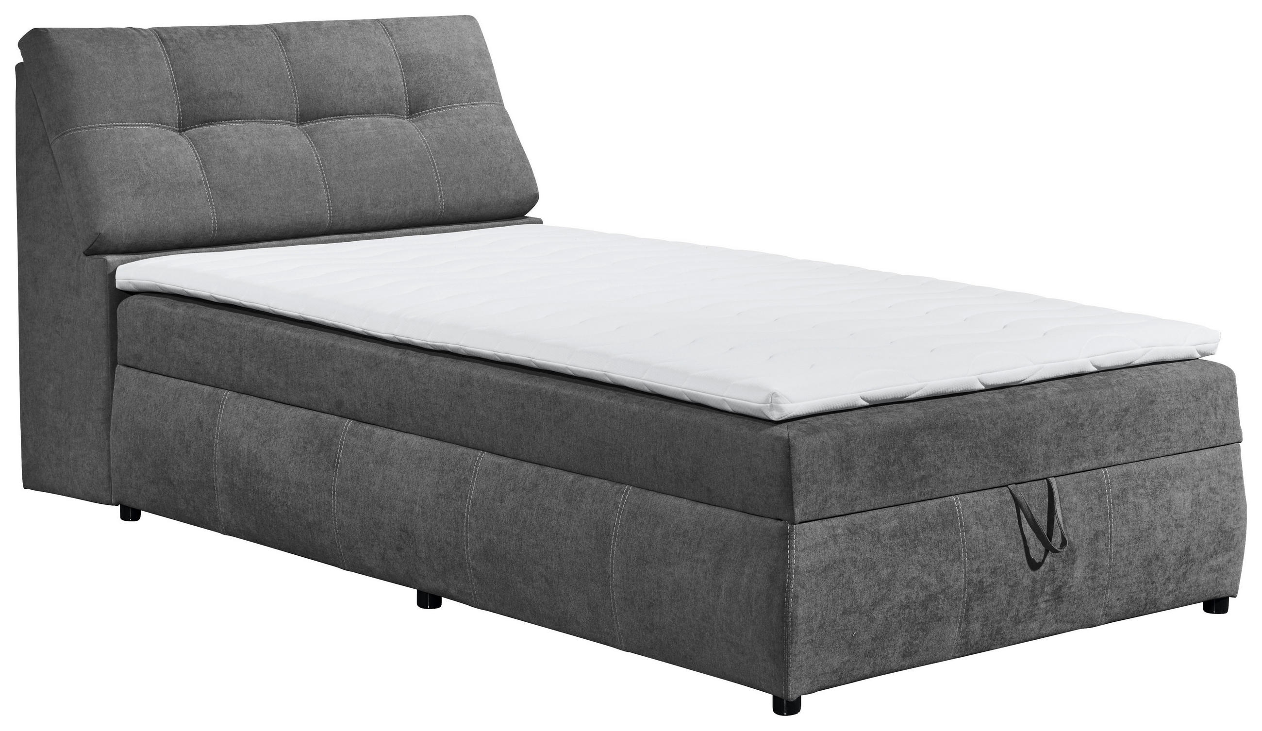 BOXBETT 120/200 cm  in Graphitfarben  - Schwarz/Graphitfarben, Design, Kunststoff/Textil (120/200cm) - Carryhome
