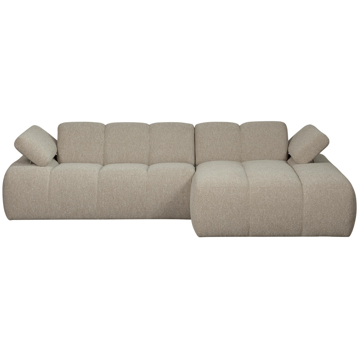ECKSOFA Mojo Beige Bouclé  - Beige/Schwarz, Design, Kunststoff/Textil (284/160cm) - Livetastic