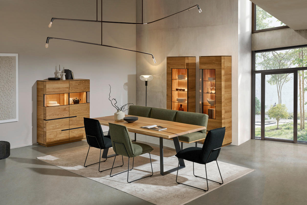 STUHL  Lederauswahl, Stoffauswahl, abwischbar  Echtleder  - Graphitfarben/Schwarz, Design, Leder/Metall (52/85/66cm) - Cassando