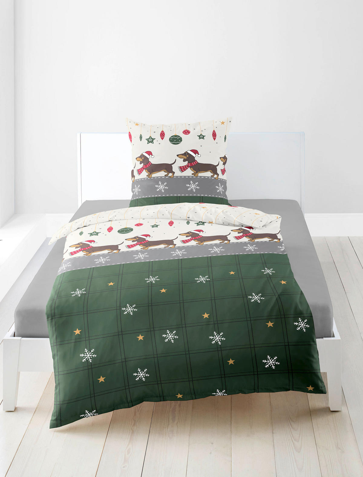 BETTWÄSCHE 2-teilig Biber 135/200 cm  - Grün, Design, Textil (135/200cm) - Bierbaum