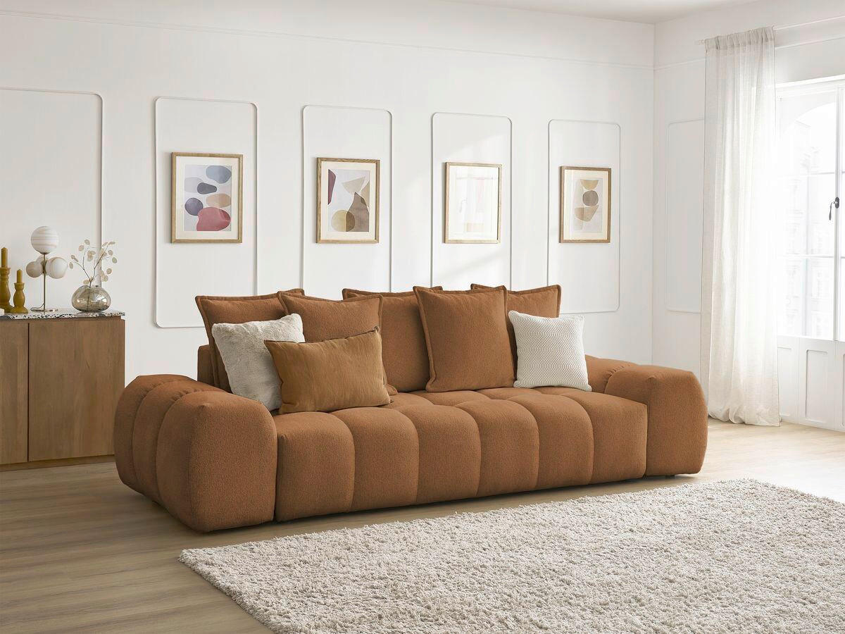 SCHLAFSOFA EVEREST  mit Armteil links, Armteil rechts Flachgewebe Orange  - Schwarz/Orange, MODERN, Kunststoff/Textil (278/115/90cm) - Livetastic