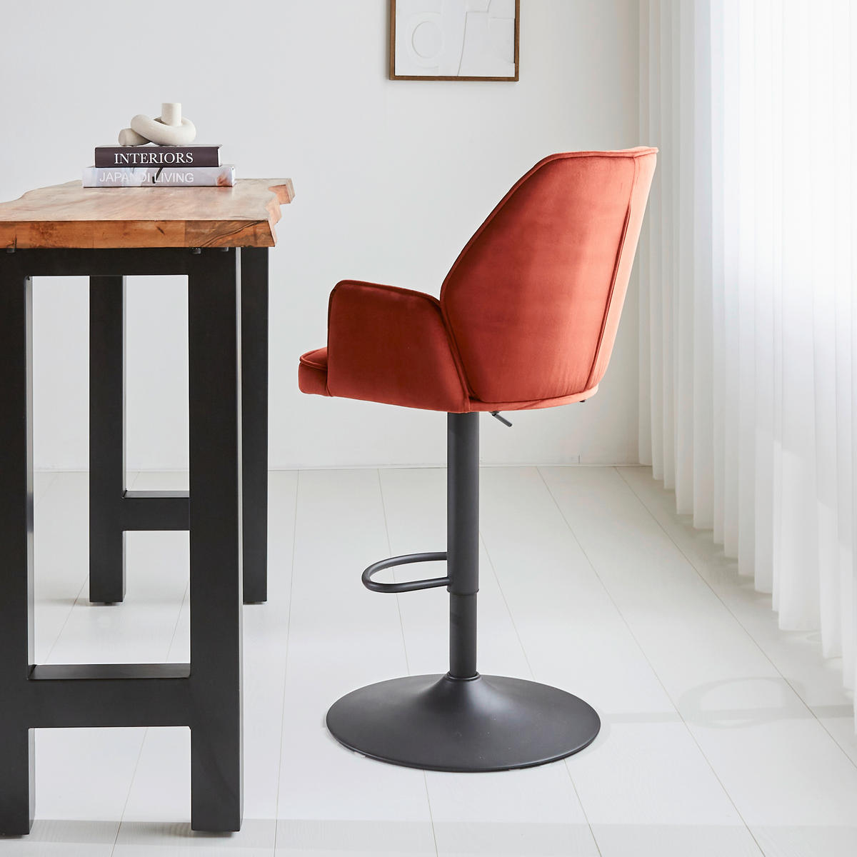 SADA BAROVÝCH STOLIČIEK 2 kus - oranžová/medená, Modern, kov/textil (54/100/58cm) - MID.YOU