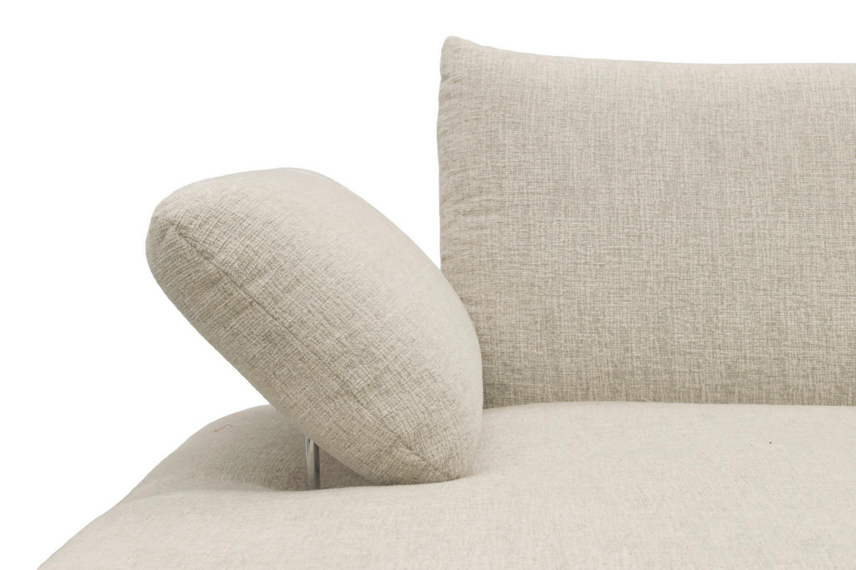 ECKSOFA 200 030 Beige Chenille  - Beige/Schwarz, MODERN, Textil/Metall (155/274cm) - Livetastic