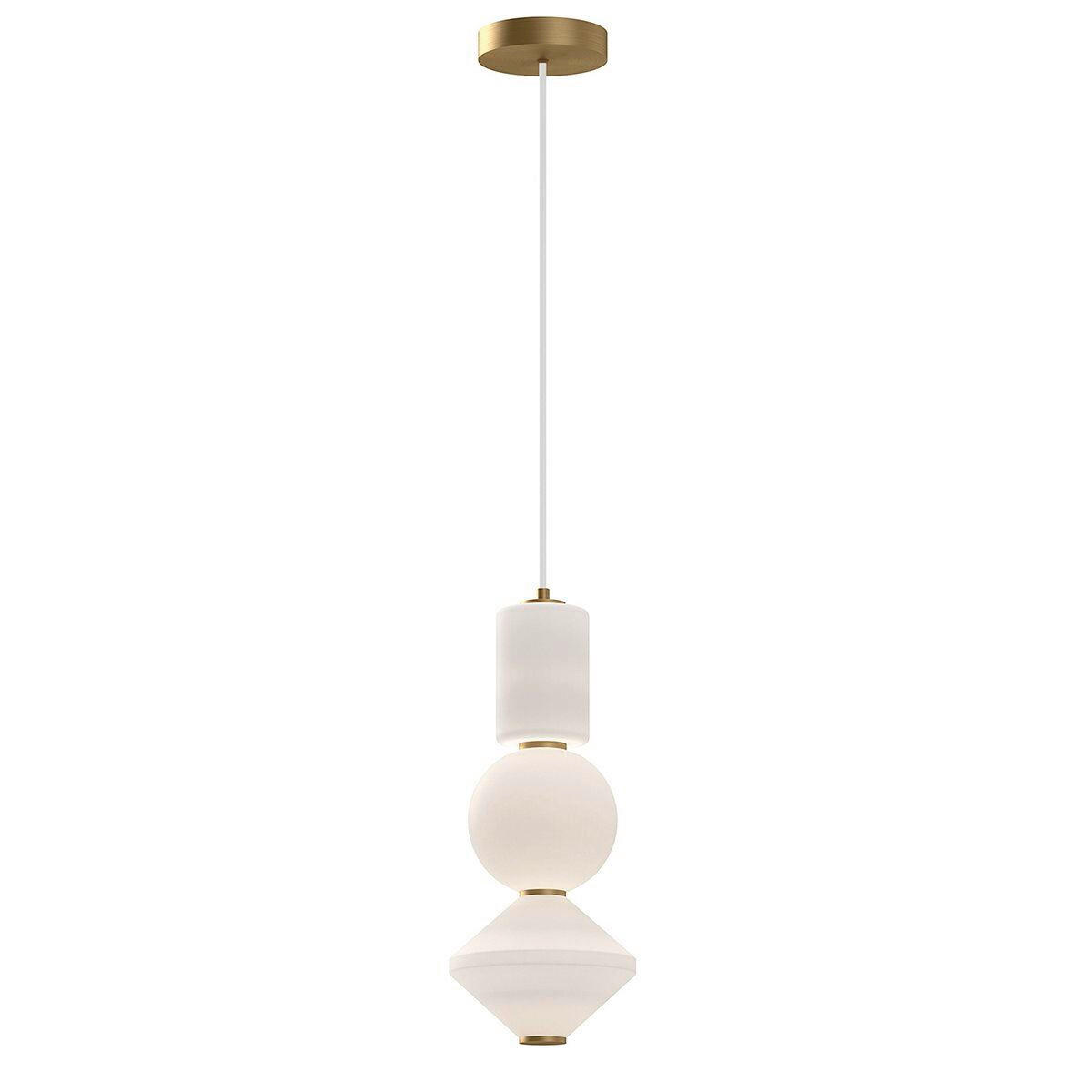 LED-HÄNGLAMPA Alora Mood 19,80/49,30 cm  - guldfärgad, Klassisk, metall/glas (19,80/49,30cm) - Elstead Lighting
