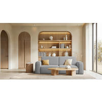 SCHLAFSOFA Tuzzi  mit Schlafen auf Sitzhöhe Velours Hellgrau  - Hellgrau/Schwarz, Basics, Kunststoff/Textil (252/94/105cm) - Livetastic