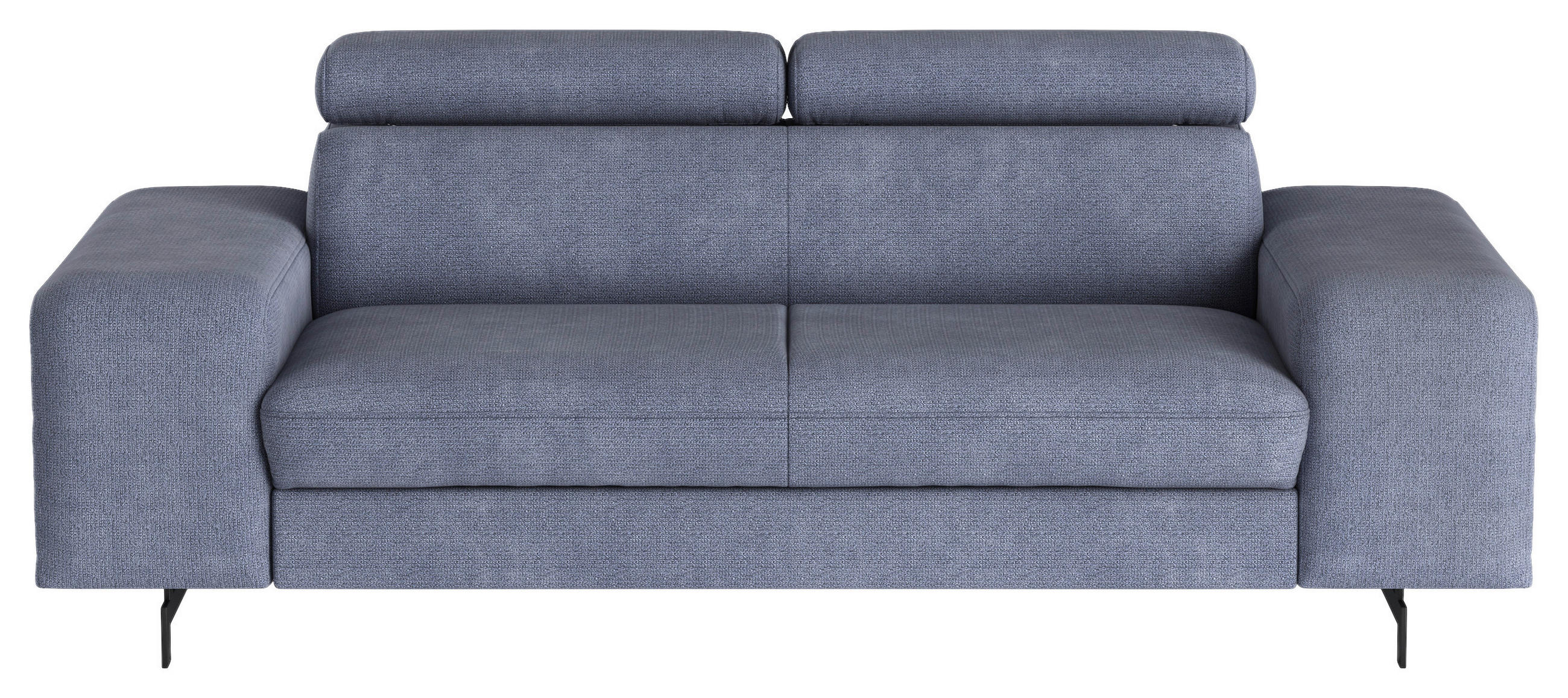 3-SITZER-SOFA in Chenille Blau  - Blau/Schwarz, Textil/Metall (217/81/100cm) - MID.YOU