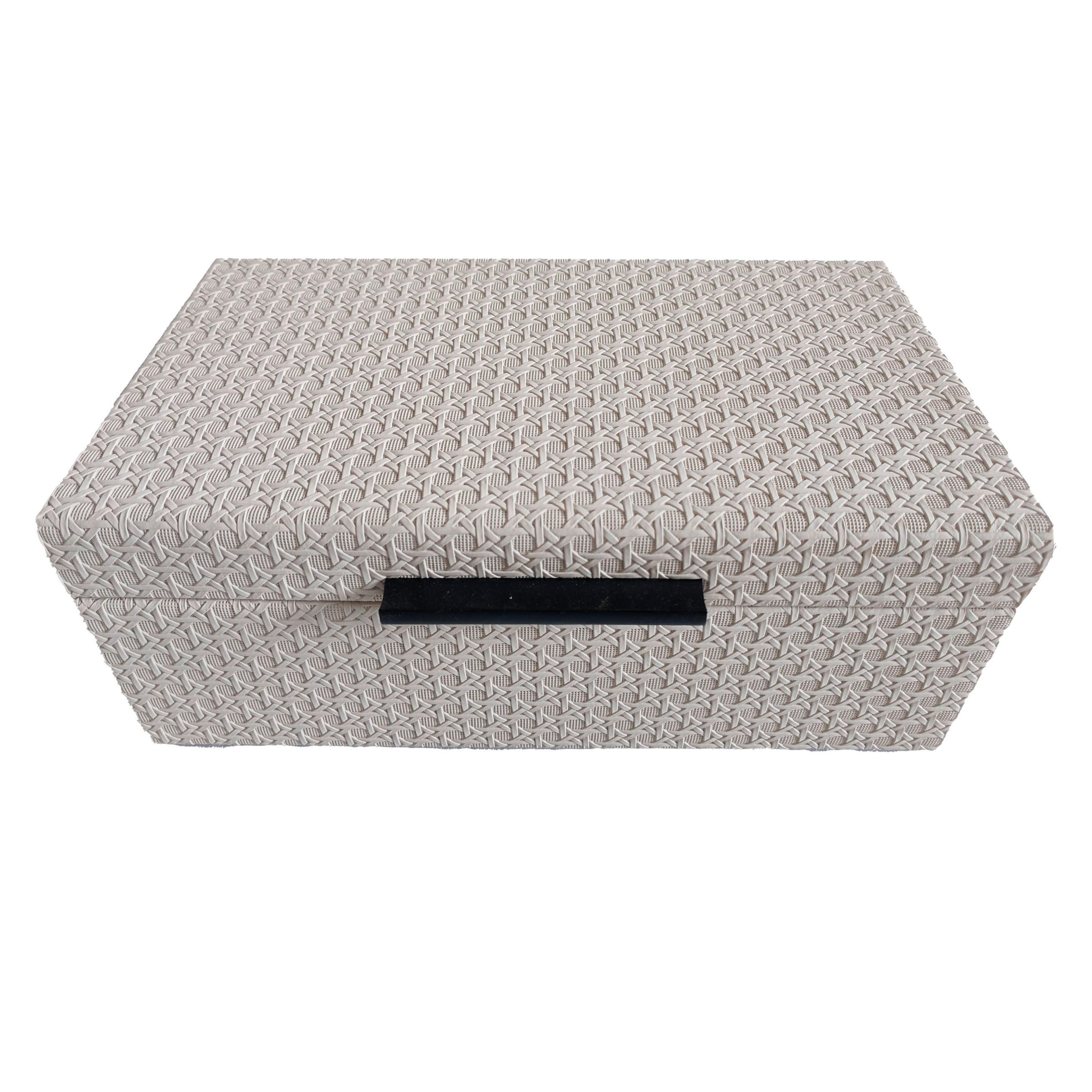 DEKOBOX    34/20/12,5 cm  - Creme, Design, Leder/Holzwerkstoff (34/20/12,5cm) - Ambia Home