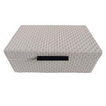 DEKOBOX    34/20/12,5 cm  - Creme, Design, Leder/Holzwerkstoff (34/20/12,5cm) - Ambia Home