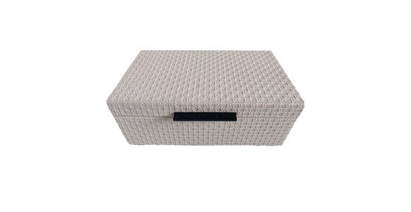 DEKOBOX    34/20/12,5 cm  - Creme, Design, Leder/Holzwerkstoff (34/20/12,5cm) - Ambia Home