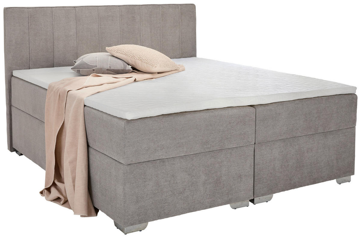 BOXBETT 160/200 cm  in Grau  - Chromfarben/Grau, Trend, Kunststoff/Textil (160/200cm) - Boxxx