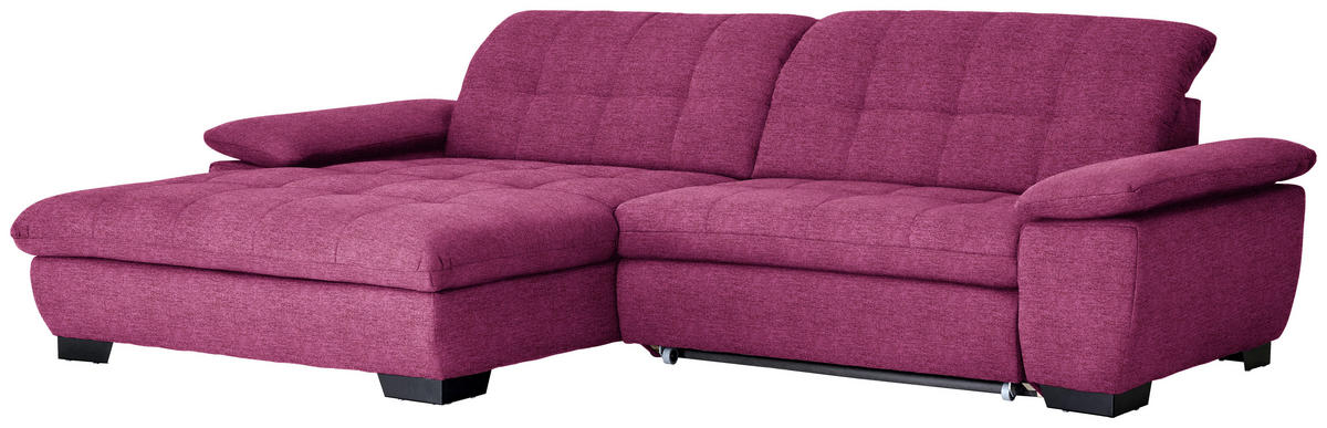 ECKSOFA  in Webstoff Lila  180/265 cm  - Lila/Schwarz, Design, Textil/Metall (180/265cm) - Carryhome