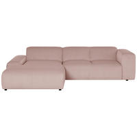 ECKSOFA HANNAH Rosa Cord  - Schwarz/Rosa, Design, Kunststoff/Textil (200/304cm) - MID.YOU