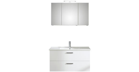 BADEZIMMER 3-teilig  in 100 cm  - Chromfarben/Weiß, KONVENTIONELL, Keramik/Metall (100cm) - Xora