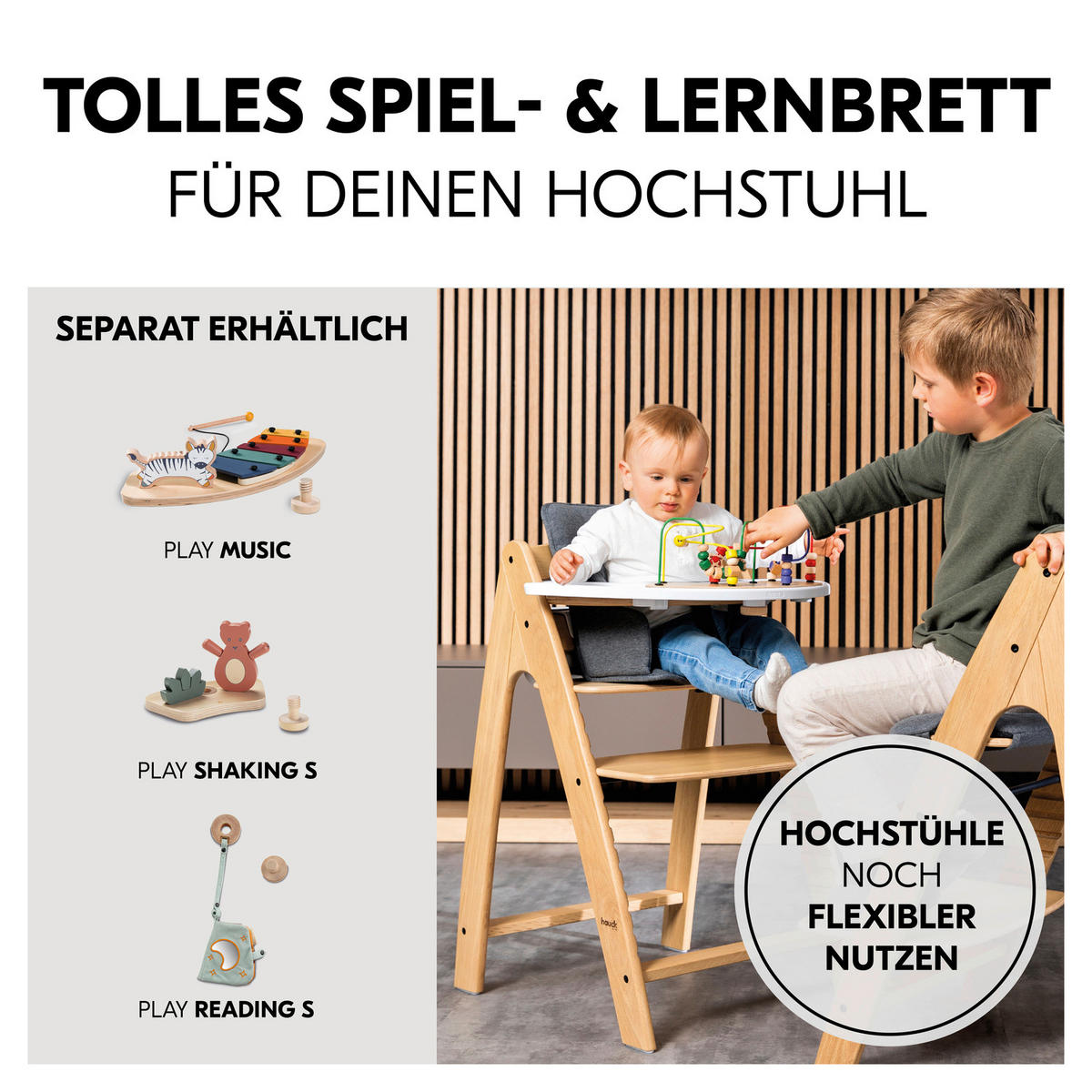 ESS- UND SPIELBRETT Arketa Play Tray  - Weiß, Basics, Kunststoff (46/4,6/58cm) - Hauck