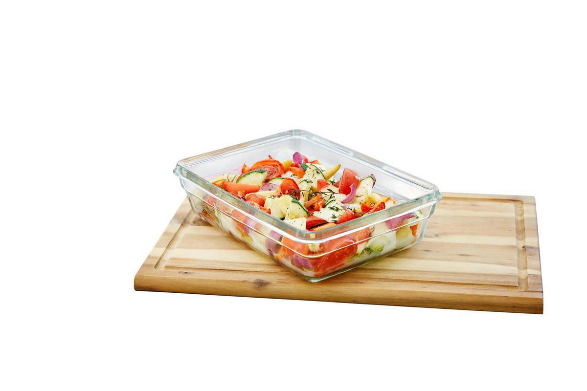 FRISCHHALTEDOSE CLIP & CLOSE GLAS 0,7 L  - Rot, Basics, Glas/Kunststoff (16,8/11,8/7cm) - Emsa