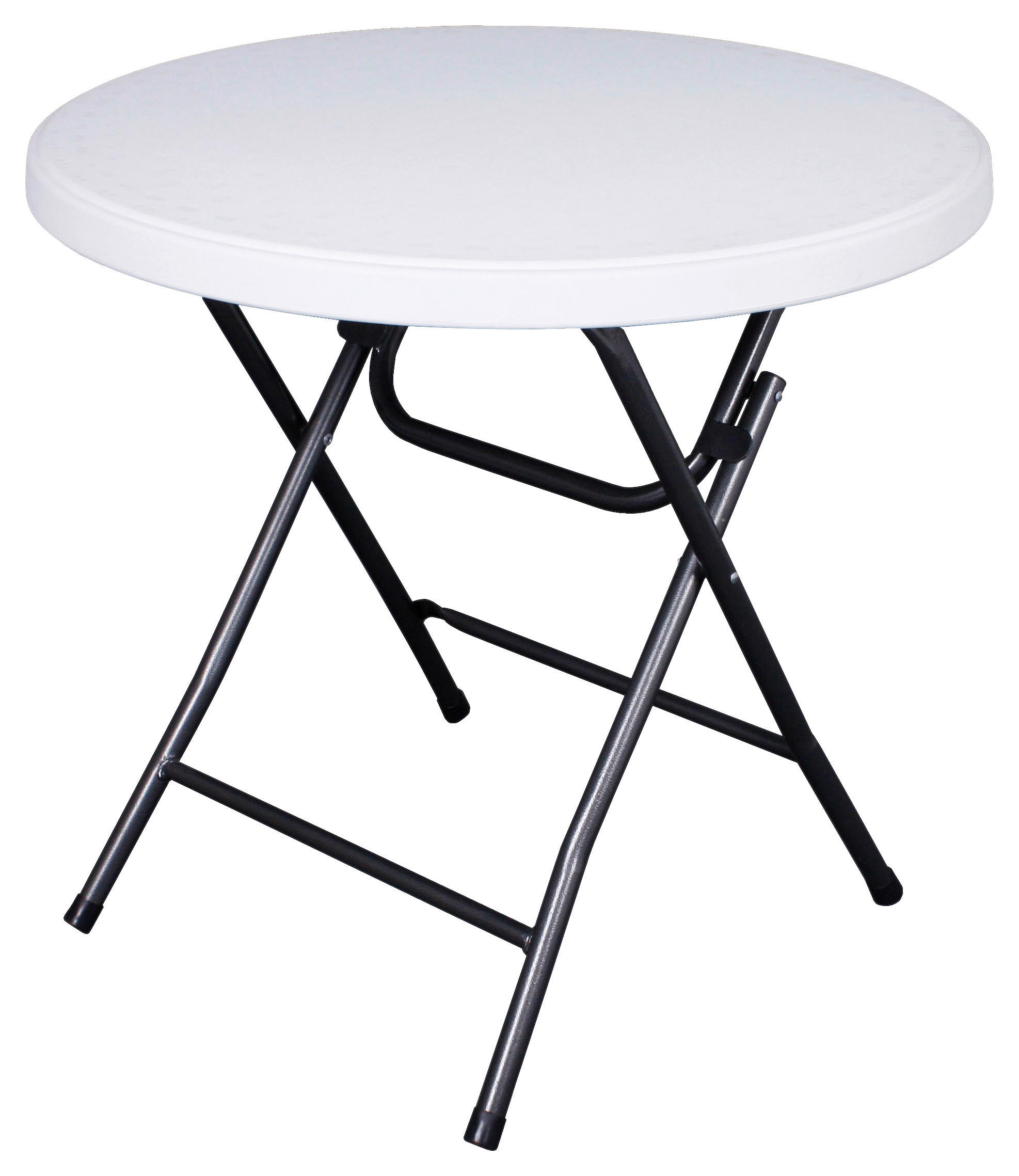 GARTENTISCH Metall, Kunststoff rund  - Schwarz/Weiß, Basics, Kunststoff/Metall (80/76cm) - Gardenson