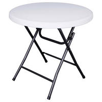 GARTENTISCH Metall, Kunststoff rund  - Schwarz/Weiß, Basics, Kunststoff/Metall (80/76cm) - Gardenson