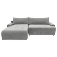 ECKSCHLAFSOFA in Cord Dunkelgrau  - Dunkelgrau/Schwarz, Modern, Kunststoff/Textil (167/253cm) - Trendmanufaktur