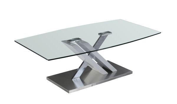KLUBSKA MIZA, bela, barve kroma - barve kroma/bela, Design, kovina/steklo (120/70/40cm) - Xora