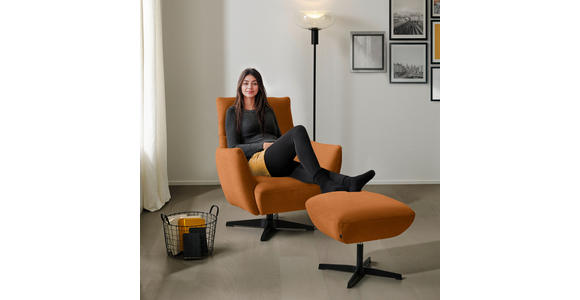 SESSEL in Teddystoff Cognac  - Cognac/Schwarz, Design, Textil/Metall (60/94/86cm) - Dieter Knoll