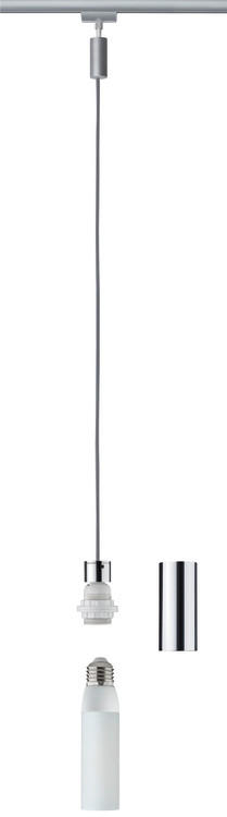 SCHIENENSYSTEM-HÄNGELEUCHTE URail 150 cm   - Chromfarben, Design, Metall (150cm) - Paulmann