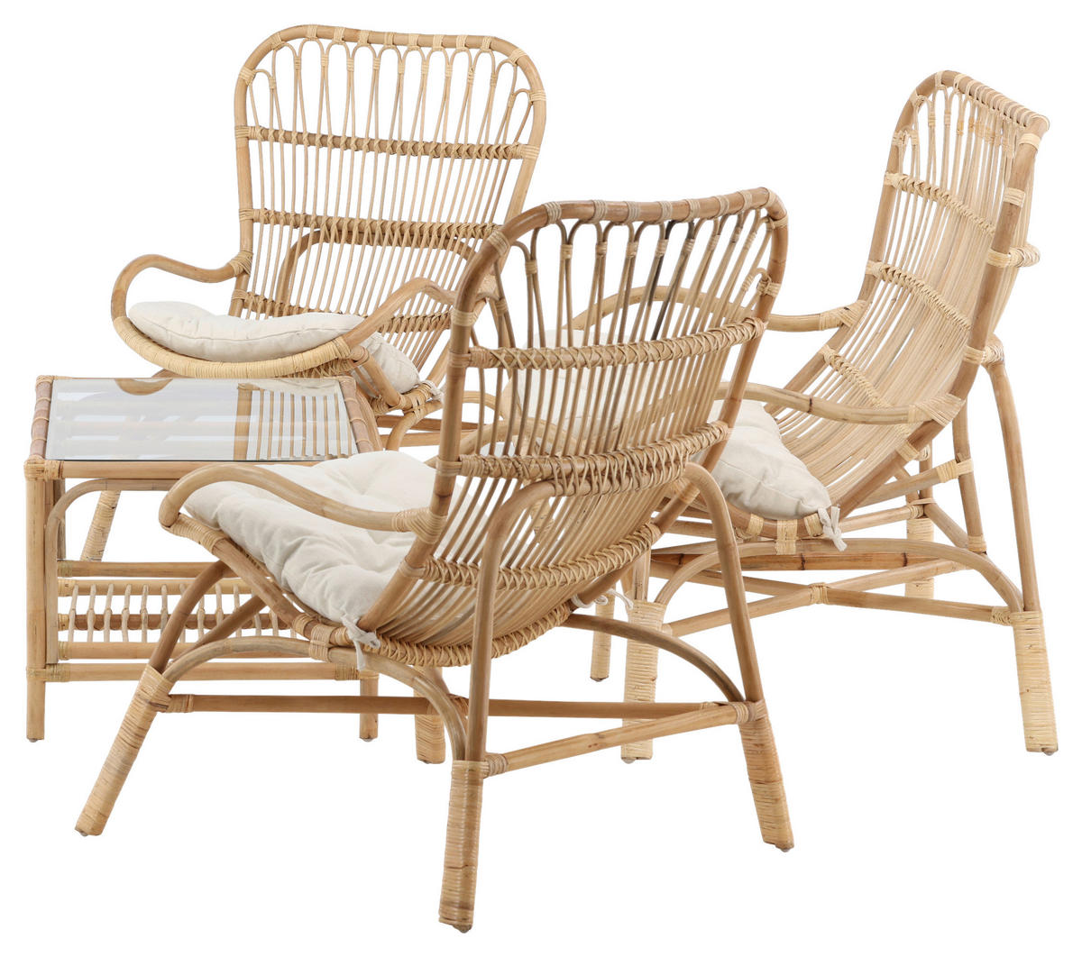LOUNGEGARNITUR Rattan  - Braun, KONVENTIONELL, Holz - Gardenson