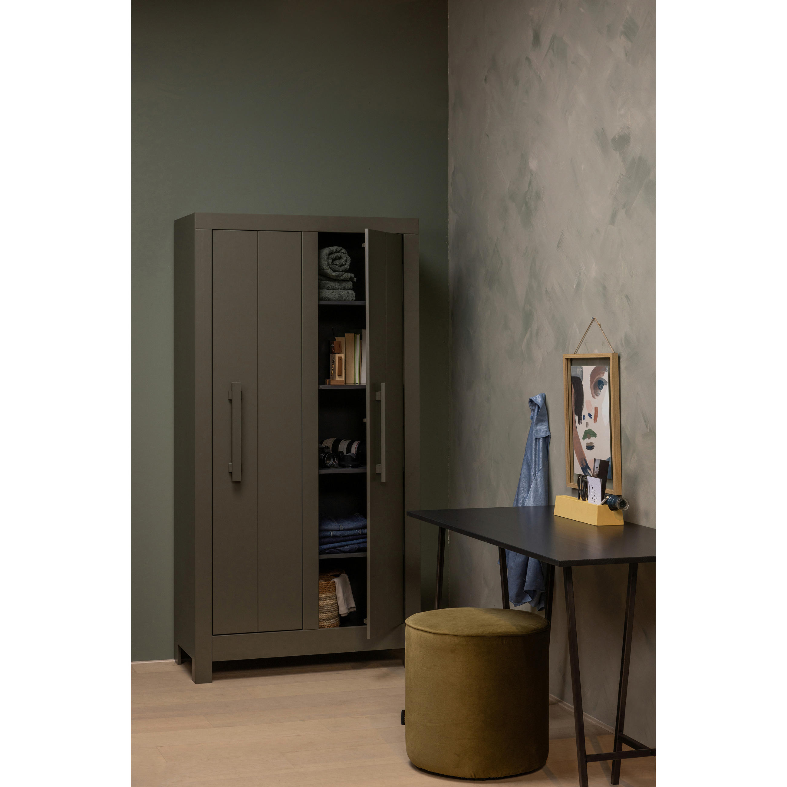 GARDEROBENSCHRANK 95/190/44 cm  - Grün, Design, Holz/Holzwerkstoff (95/190/44cm) - Livetastic
