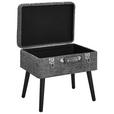 HOCKER Chenille Kiefer Grau  - Schwarz/Grau, Trend, Holz/Textil (50/46/35cm) - Xora
