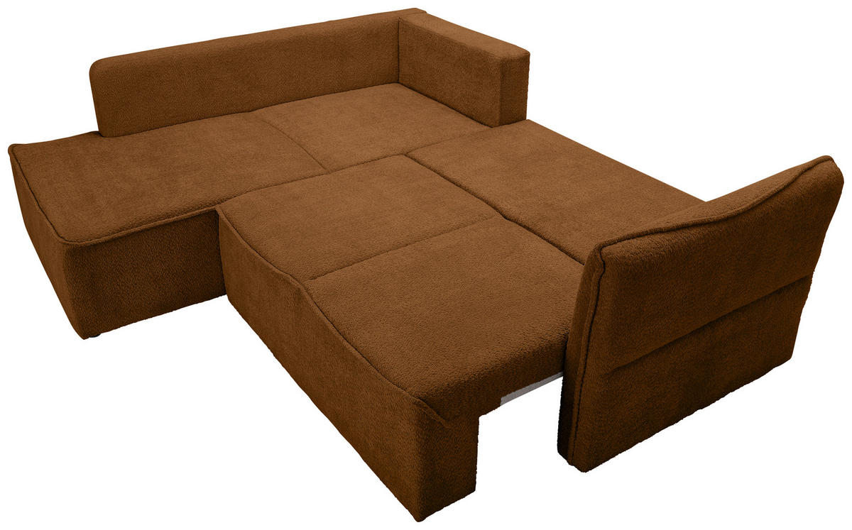 ECKSOFA Rostfarben Chenille  - Rostfarben/Schwarz, KONVENTIONELL, Kunststoff/Textil (193/233cm) - Carryhome