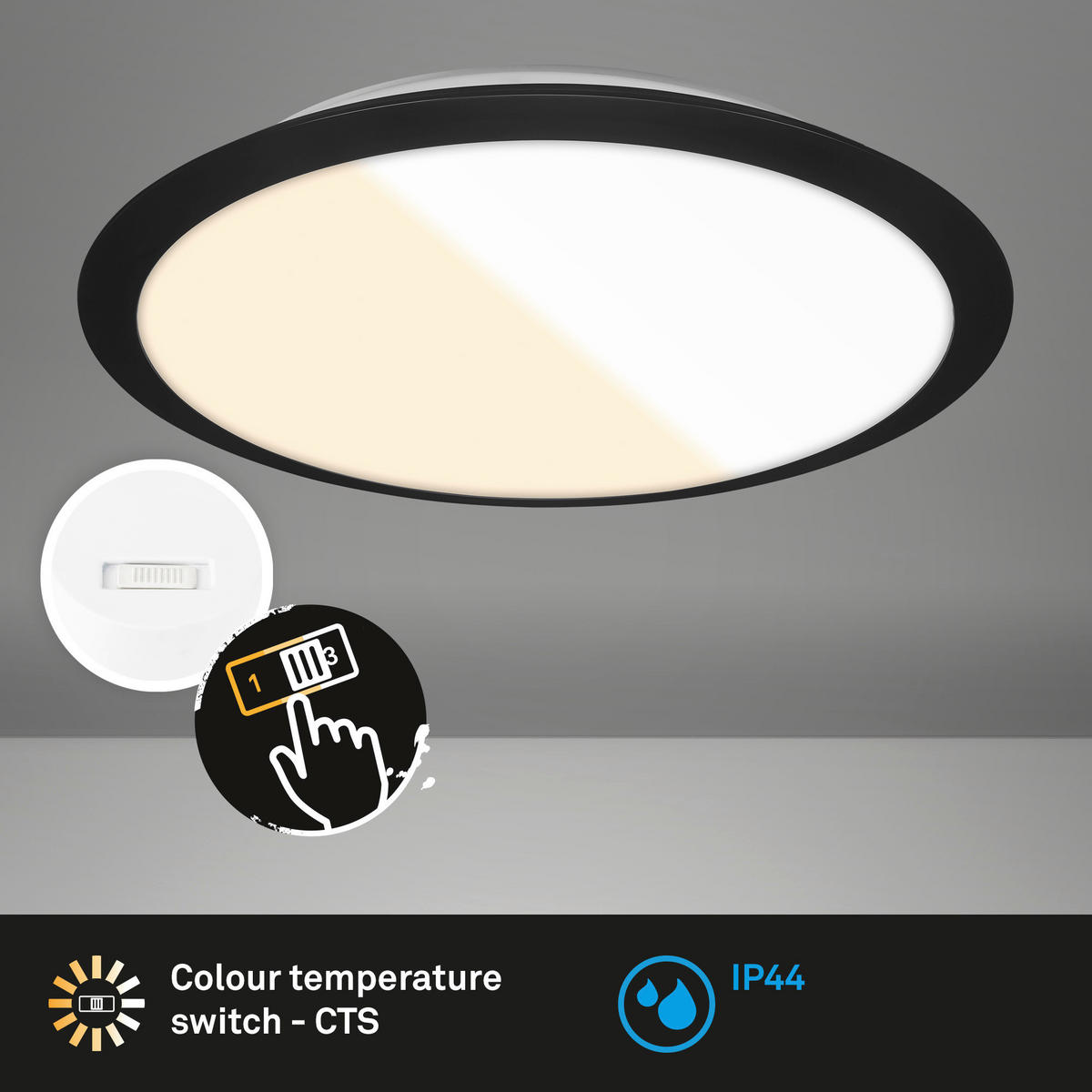 KUPAONSKA LED SVJETILJKA STRO  - crna, Basics, plastika (37/6,5cm)