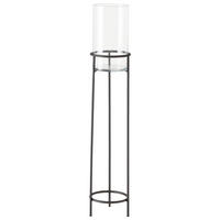 WINDLICHT Schwarz 22/95 cm  - Schwarz, Basics, Glas/Metall (22/95cm) - Boltze Home