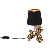 TISCHLEUCHTE - Goldfarben/Schwarz, Lifestyle, Keramik/Textil (17/16/33cm)