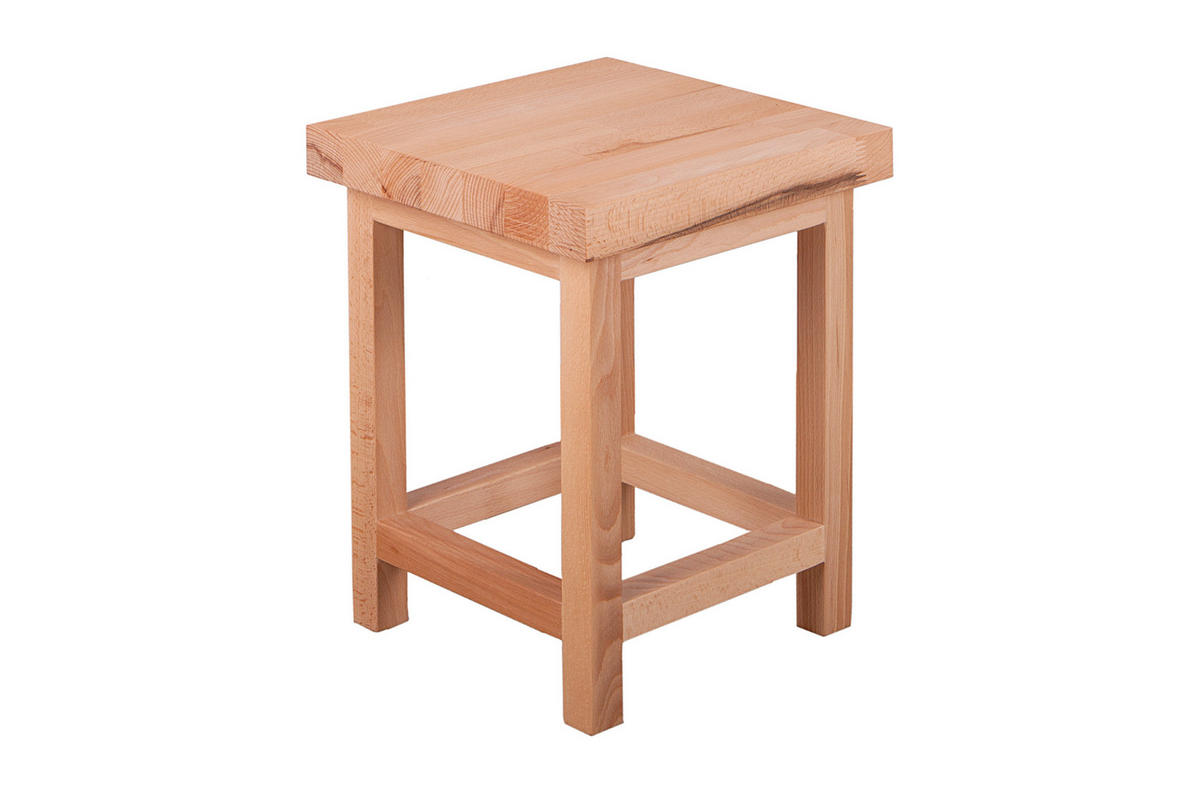 Universalhocker in  - Kernbuche, Basics, Holz (30/40/30cm) - Gardenson