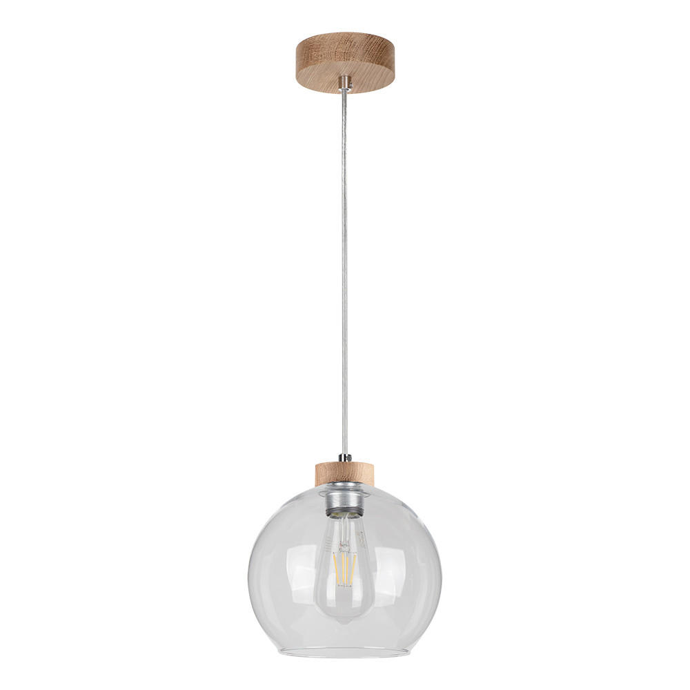 HÄNGELEUCHTE Laguna Wood 20/120 cm   - Transparent, Basics, Glas/Holz (20/120cm)