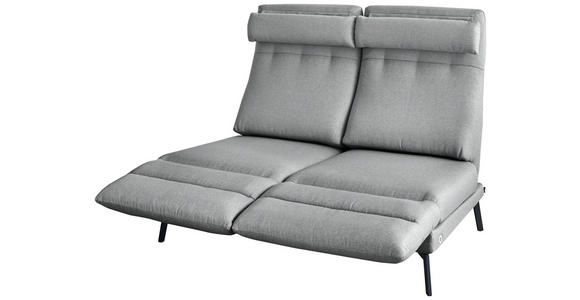 2-SITZER-SOFA Flachgewebe Grau  - Schwarz/Grau, Design, Textil/Metall (178-226/83-113/96-177cm) - Dieter Knoll