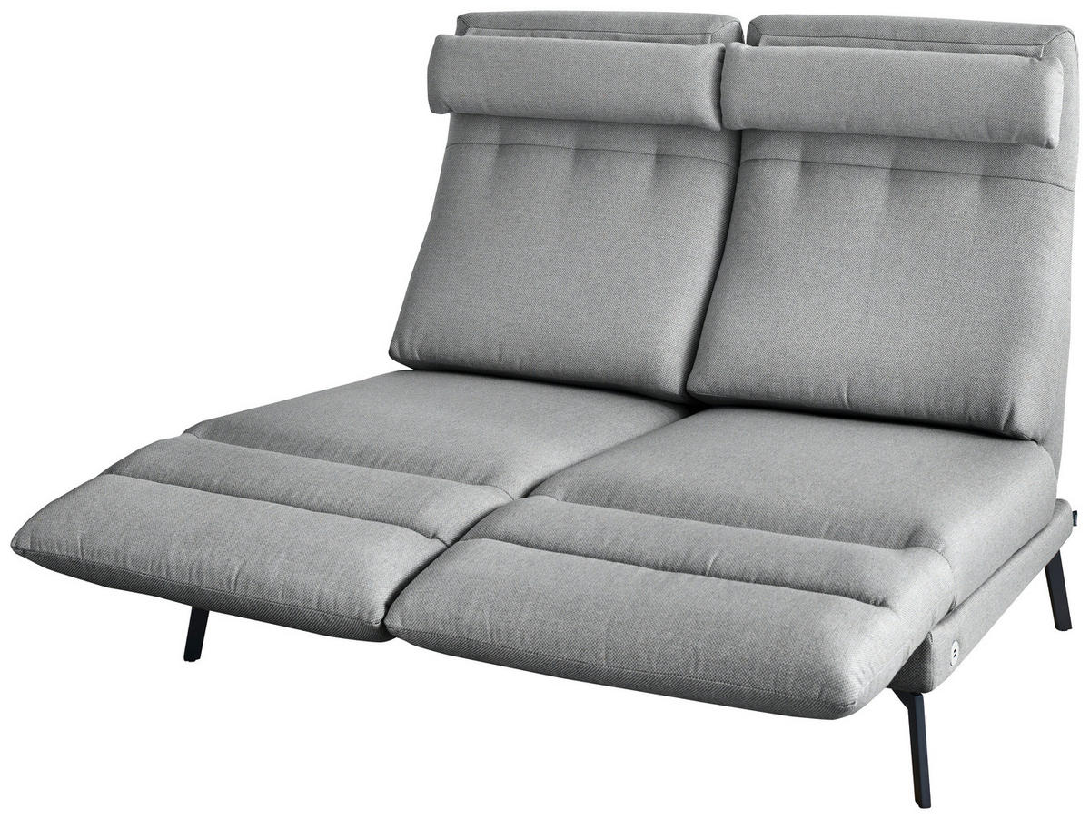2-SITZER-SOFA Flachgewebe Grau  - Schwarz/Grau, Design, Textil/Metall (178-226/83-113/96-177cm) - Dieter Knoll