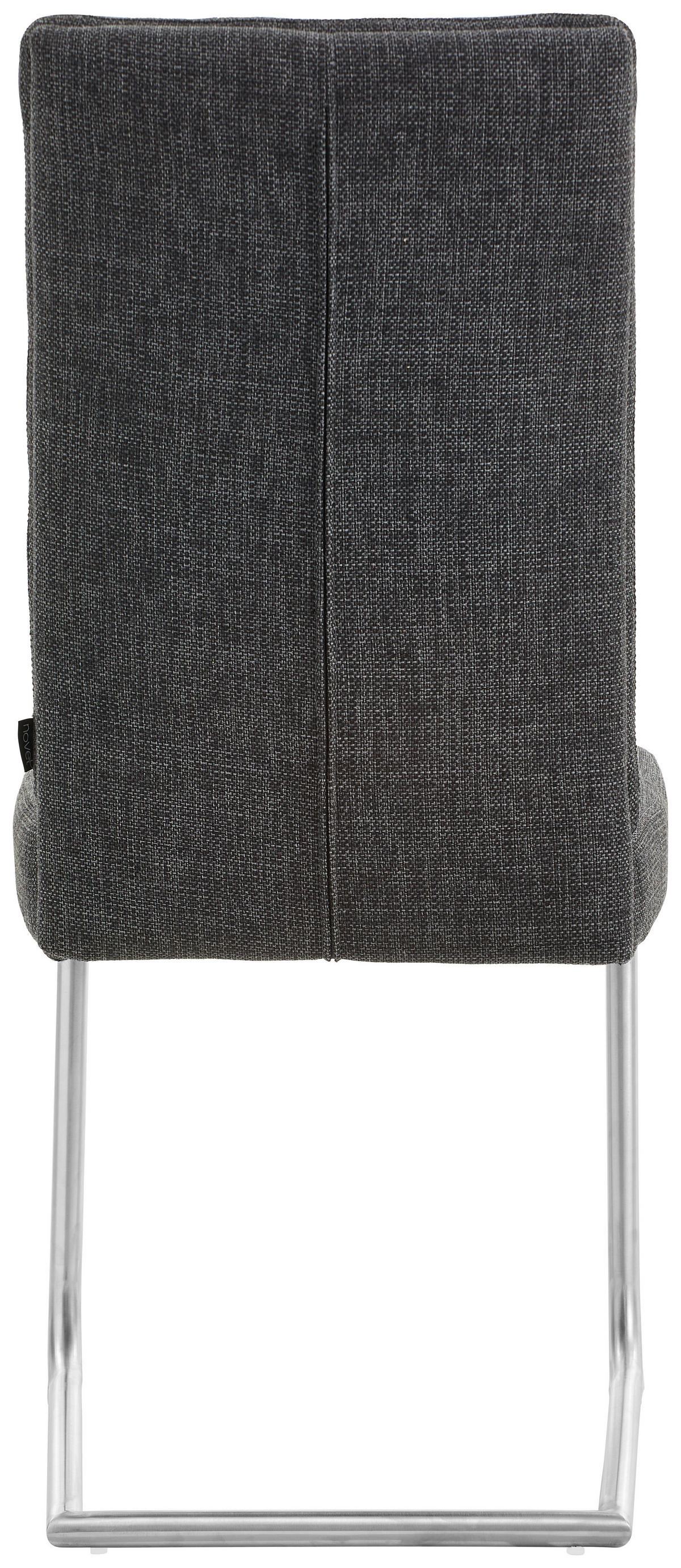 SZÁNKÓTALPAS SZÉK fém, textil nemesacélszínű, sötétszürke  - nemesacélszínű/sötétszürke, Design, textil/fém (48/98/63cm) - Novel