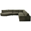 ECKSOFA in Flachgewebe Olivgrün  - Schwarz/Olivgrün, Design, Kunststoff/Textil (425/365cm) - Lomoco