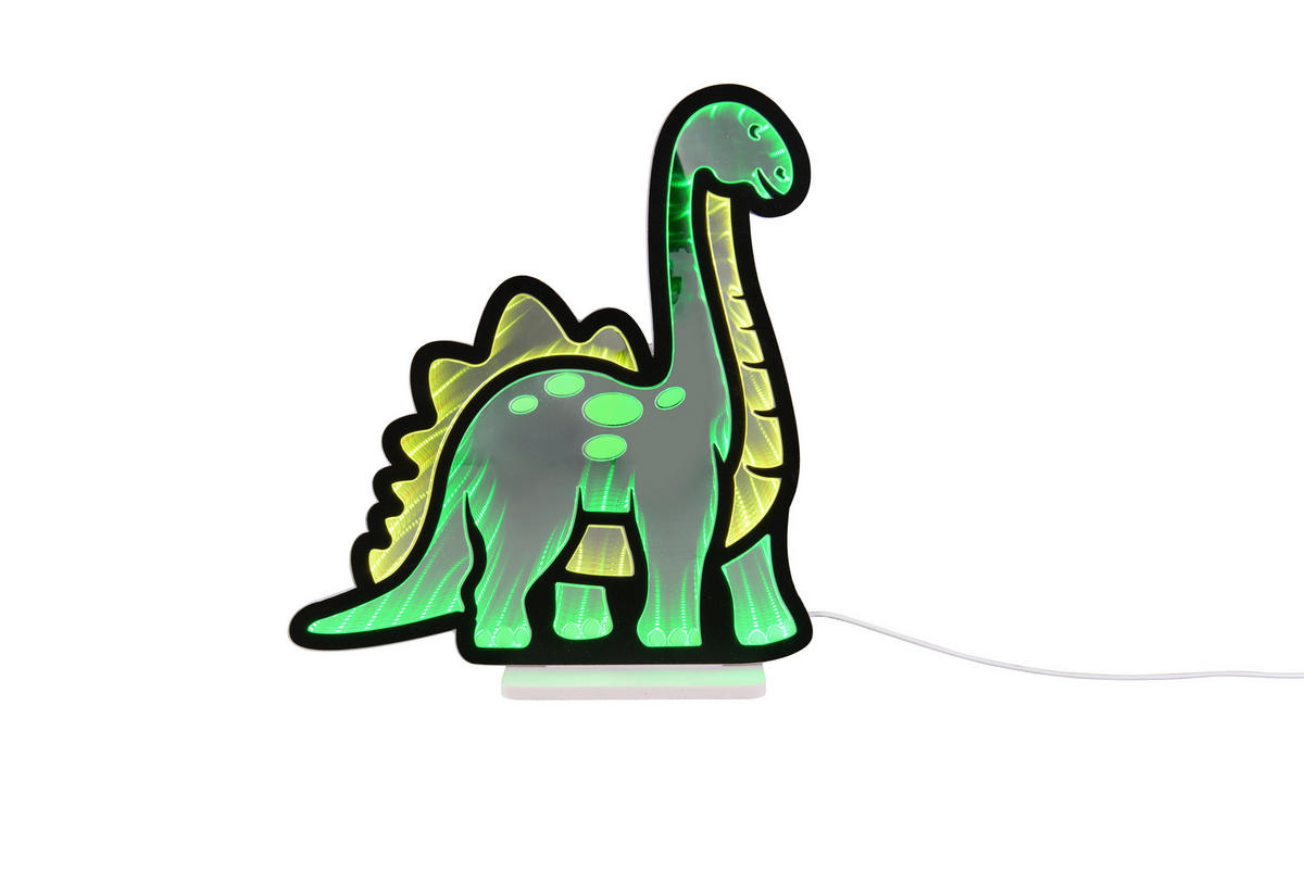 LED-DEKOLEUCHTE Dinosaur 30,5/33,4 cm  - Gelb/Grün, LIFESTYLE, Kunststoff/Metall (30,5/33,4cm) - Novel