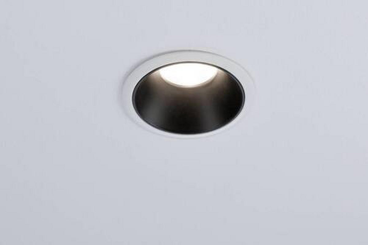 LED-EINBAUSPOT SET 8,8 cm  - Schwarz/Weiß, Basics, Kunststoff/Metall (8,8cm) - Paulmann