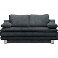 SCHLAFSOFA Bruno in Webstoff Anthrazit  - Chromfarben/Anthrazit, Design, Textil/Metall (194/96/86cm) - Novel