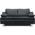 SCHLAFSOFA in Webstoff Anthrazit  - Chromfarben/Anthrazit, Design, Textil/Metall (194/96/86cm) - Novel