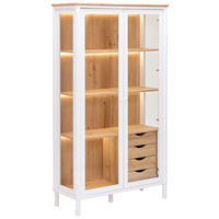 VITRINSKÅP vit, ek Artisan  112,3/198,4/47,2 cm  - vit/ek Artisan, Romantik / Lanthus, metall/trämaterial (112,3/198,4/47,2cm) - home24